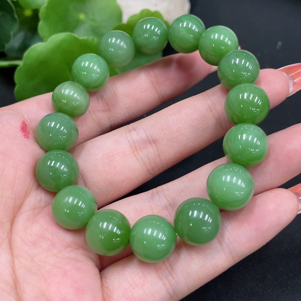 H34026021 Hetian Jade Bracelet Approx. 11.3mm Total Weight Approx. 41.7g