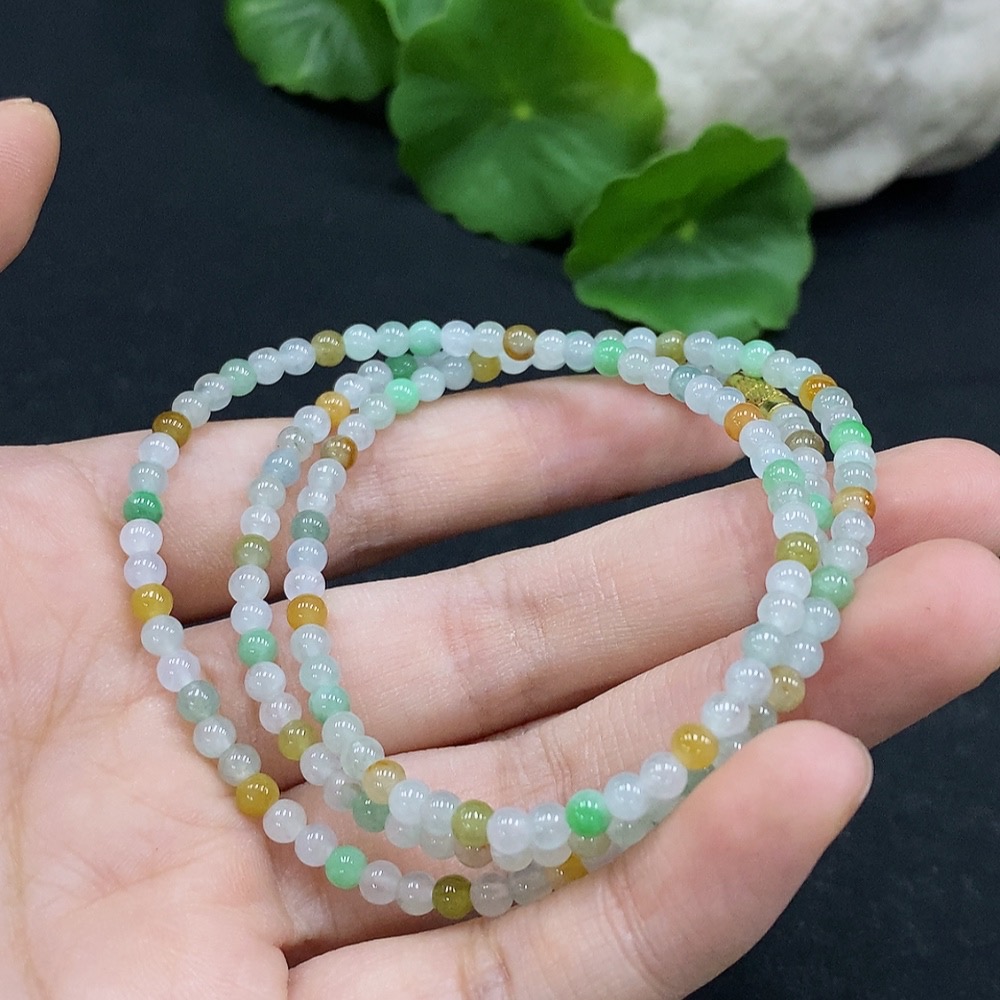 F33868157 Jadeite Beaded Necklace approx. 3.7mm total weight approx. 13.28g non-gold-inlaid color origin undetermined