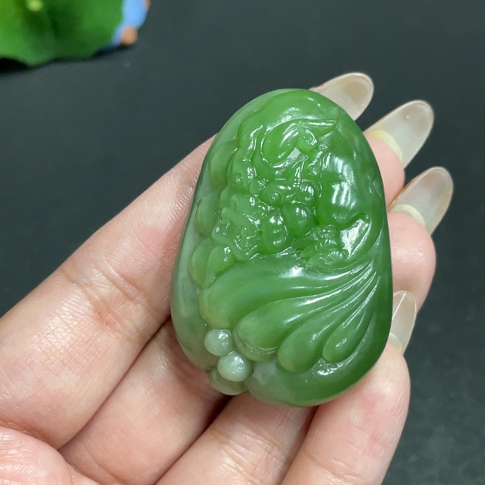H29378681 Hetian Jade Pendant Auspicious Beast Total Weight Approx. 48.5g