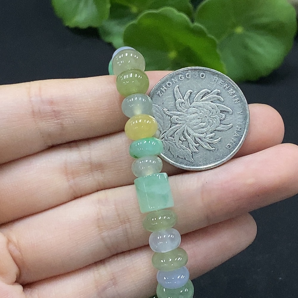 F34028354 Jadeite Bracelet Bead Size Approx. 8.2/7.5mm Red-Yellow Beads Color Origin Undetermined Total Weight Approx. 20.62g