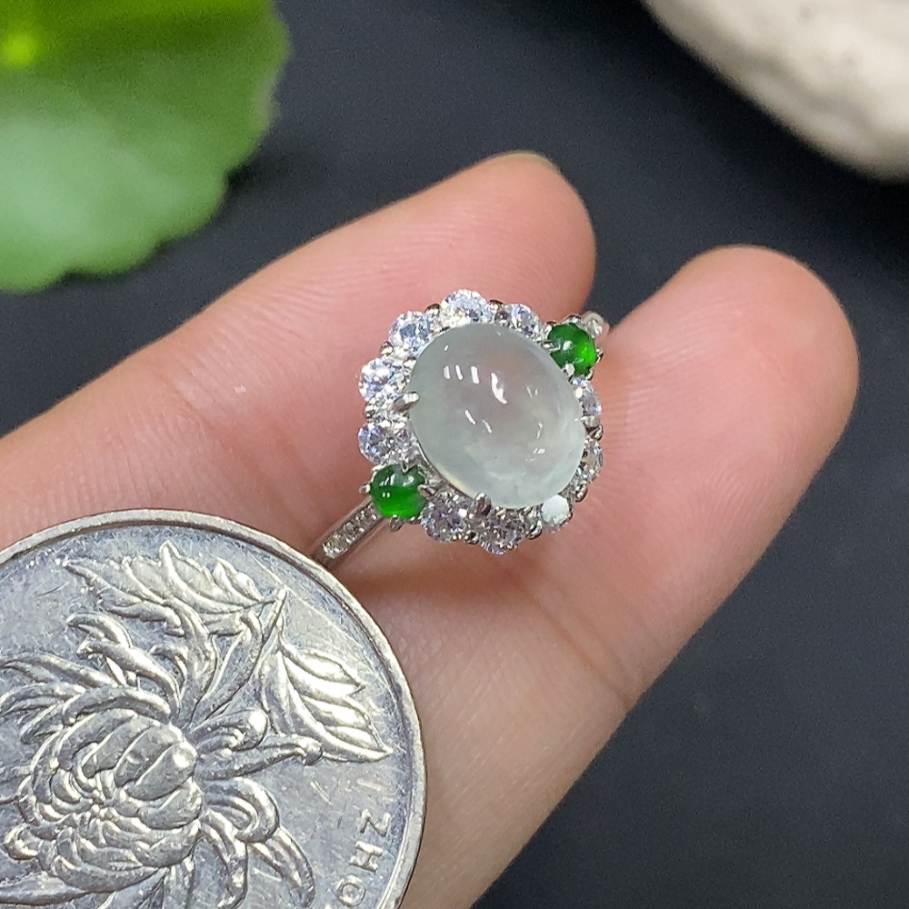 F27178037 Jadeite Inlay Non-gold Adjustable Total Weight Approx. 2.64g