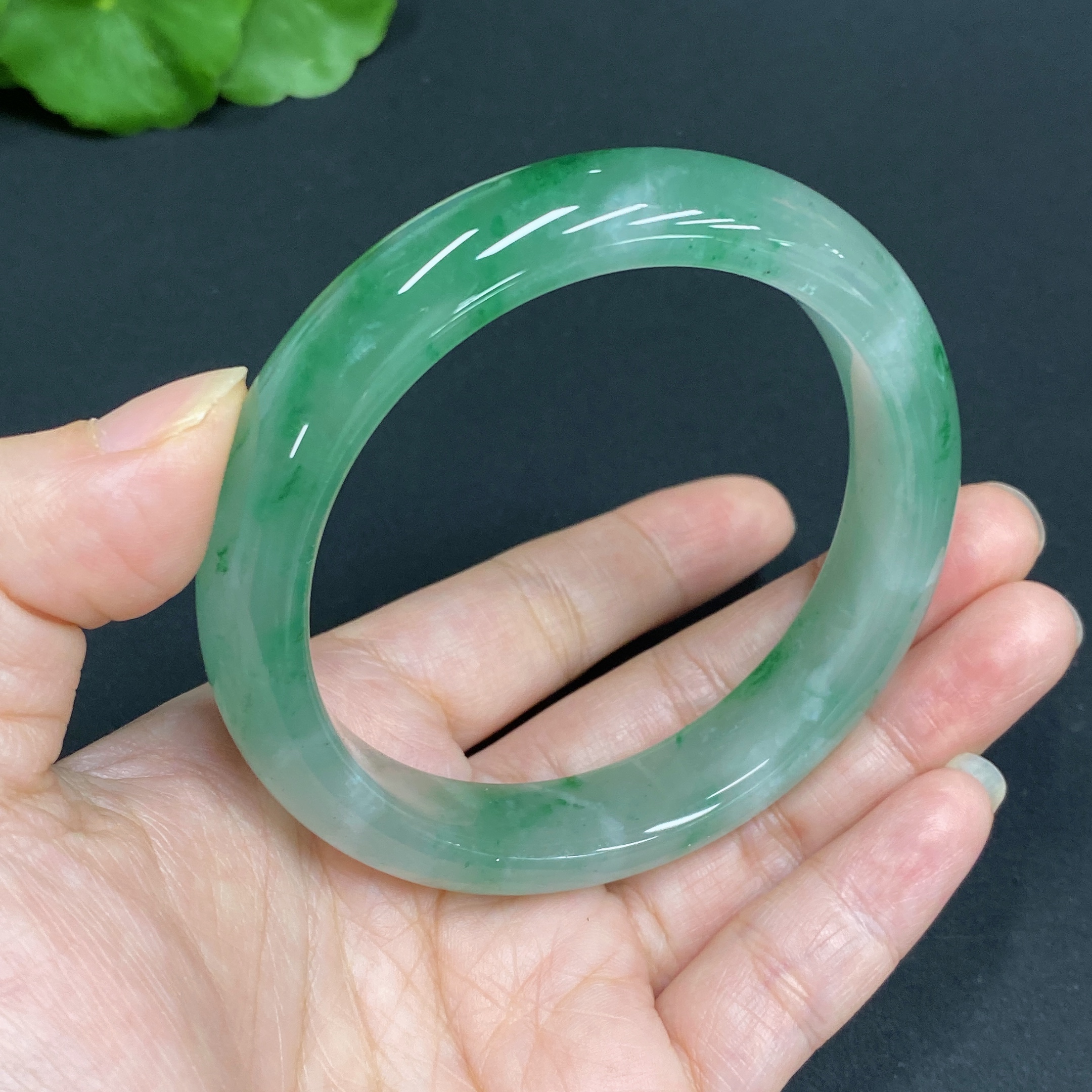 H34015511 African Emerald (Dulong Jade) Regular Circle Bracelet
