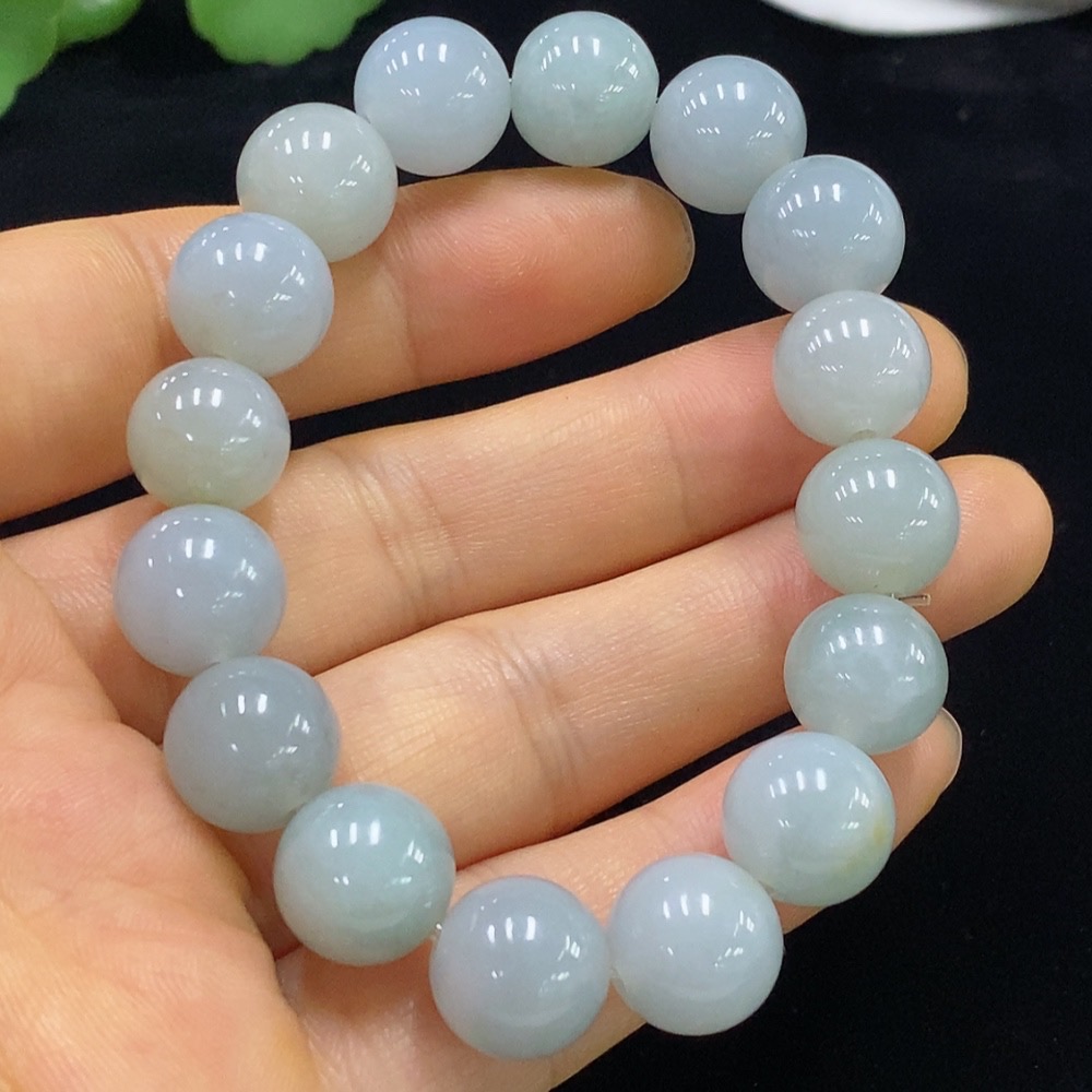 F34024205 Jadeite Bracelet Approx.11.8mm Total Weight About 43.81g Yellow Part Color Origin Undetermined