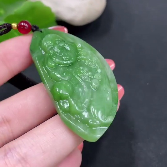 H34017563 Hetian Jade Jasper Pendant Buddha