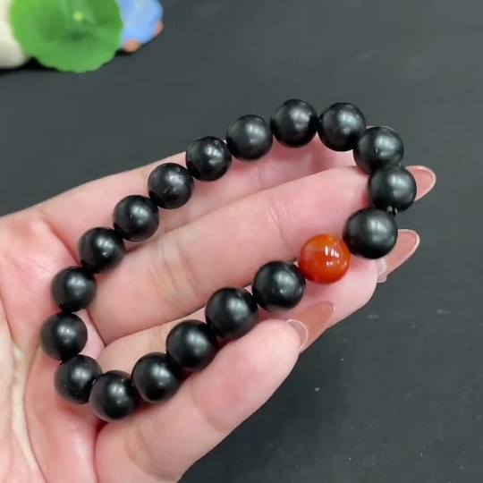 H35101105 Hetian Jade Bracelet, Approx. 9.9 mm Beads, Total Weight Approx. 30g, Color Origin Undetermined, Non-Hetian Jade Beads Included
