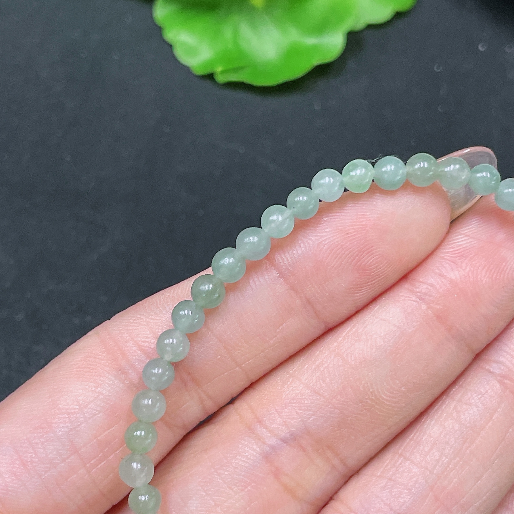F34064676 Jadeite Bead Necklace Approx. 3.8mm Non-Gold Total Weight Approx. 6.1g