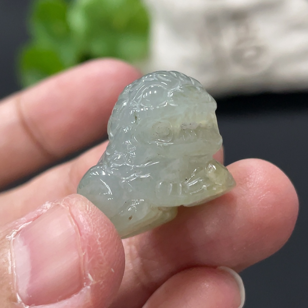 F34999770 Jadeite Stone Lion Pendant Total Weight Approx.9.25g