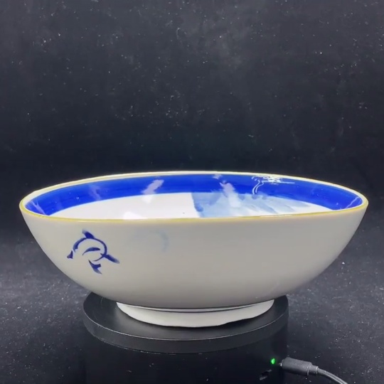 W30478564 Ceramic, Mint Condition, Modern Blue and White Bowl, Size as per Actual Item