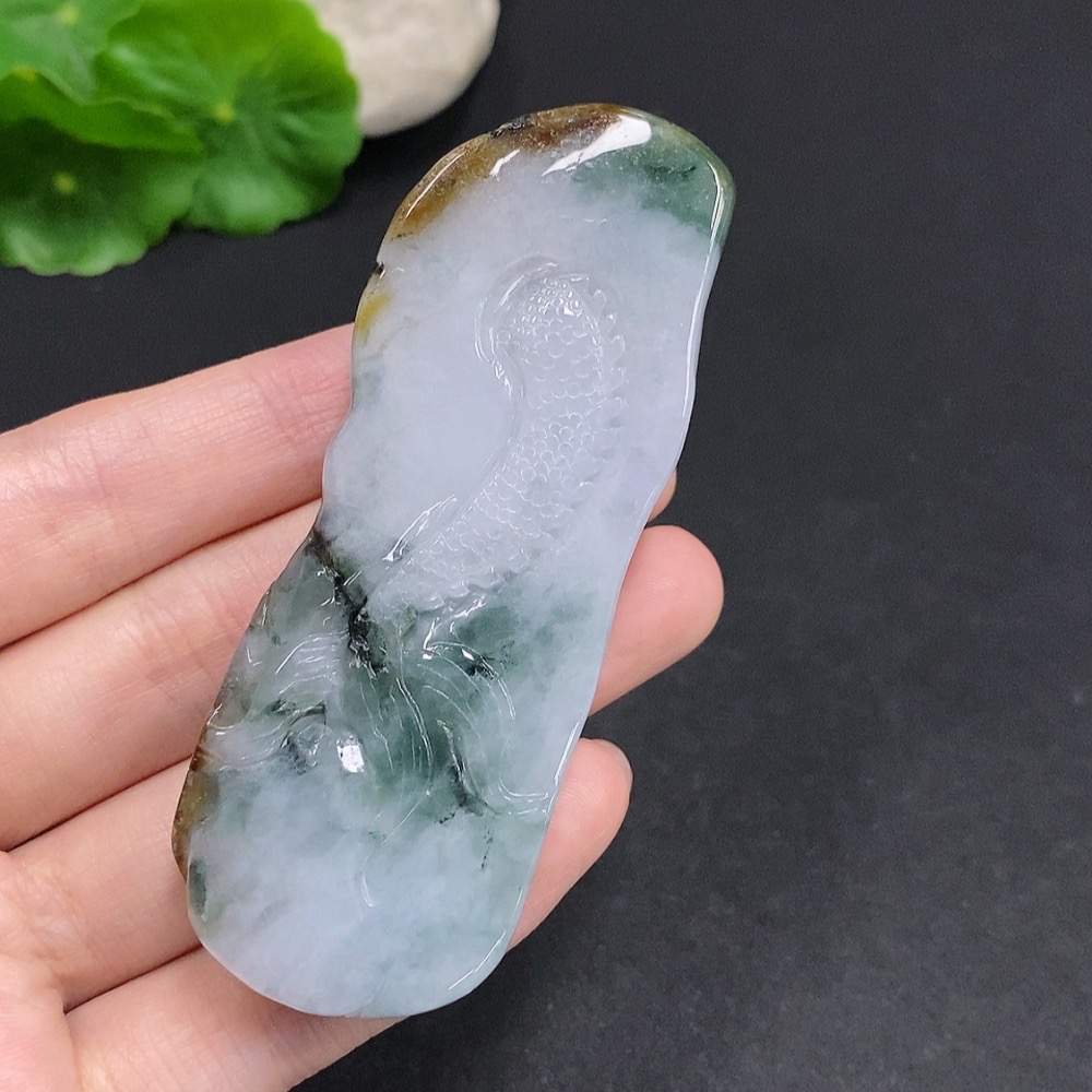 F35078896 Jadeite Dragon-Guanyu Pendant
