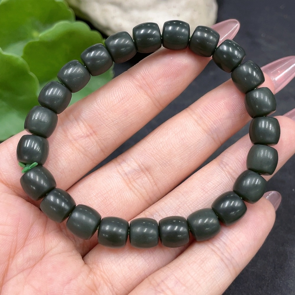 H33841934 Hetian Jade Bracelet, about 7.7mm, total weight about 19.4g