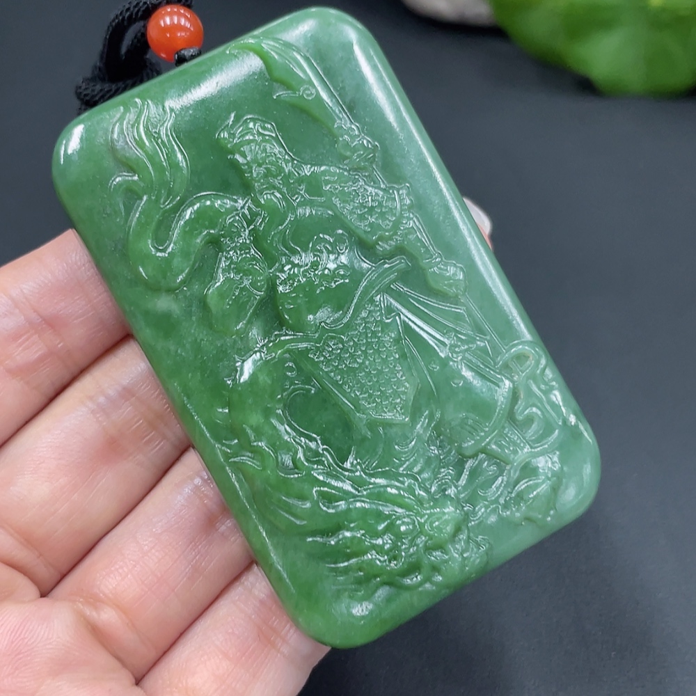 H21417795 Hetian Jade Pendant - Guan Gong