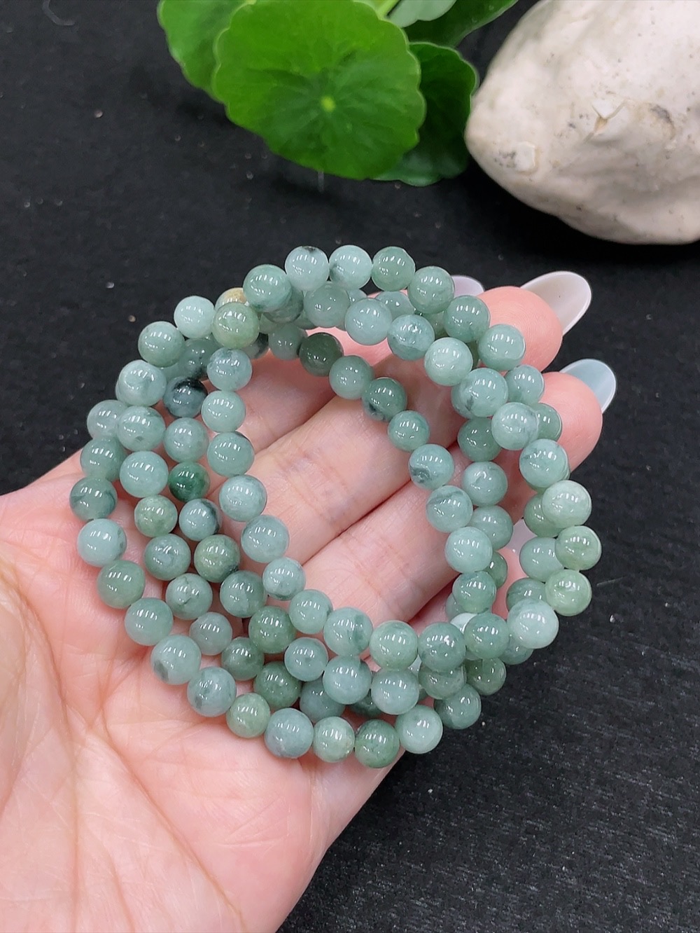 F33873724 Jadeite Bead Necklace Approximately 6.5mm Total Weight About 45.3g