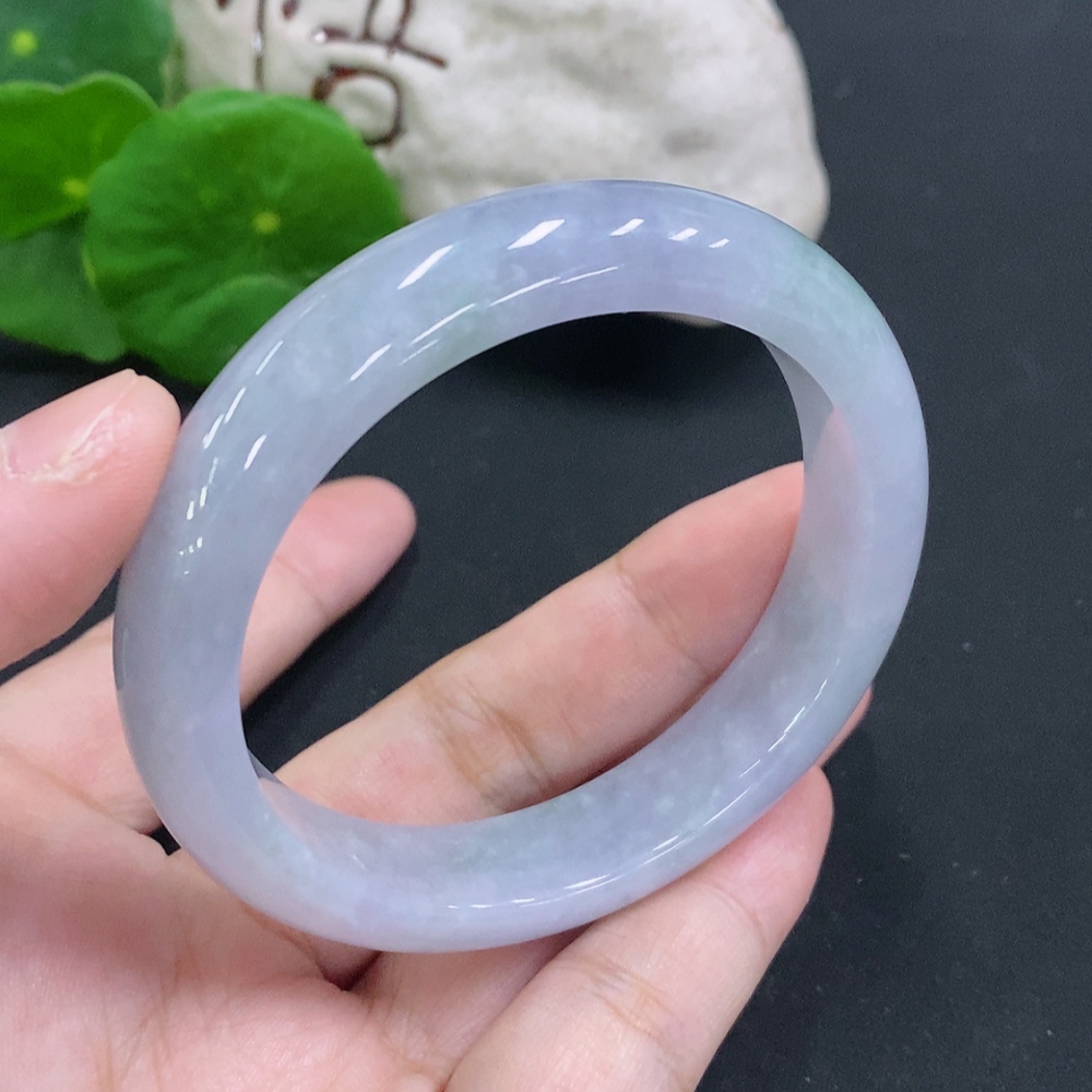 F33883956 Jadeite Round Bangle Size 54.5 Total Weight Approximately 52.9g