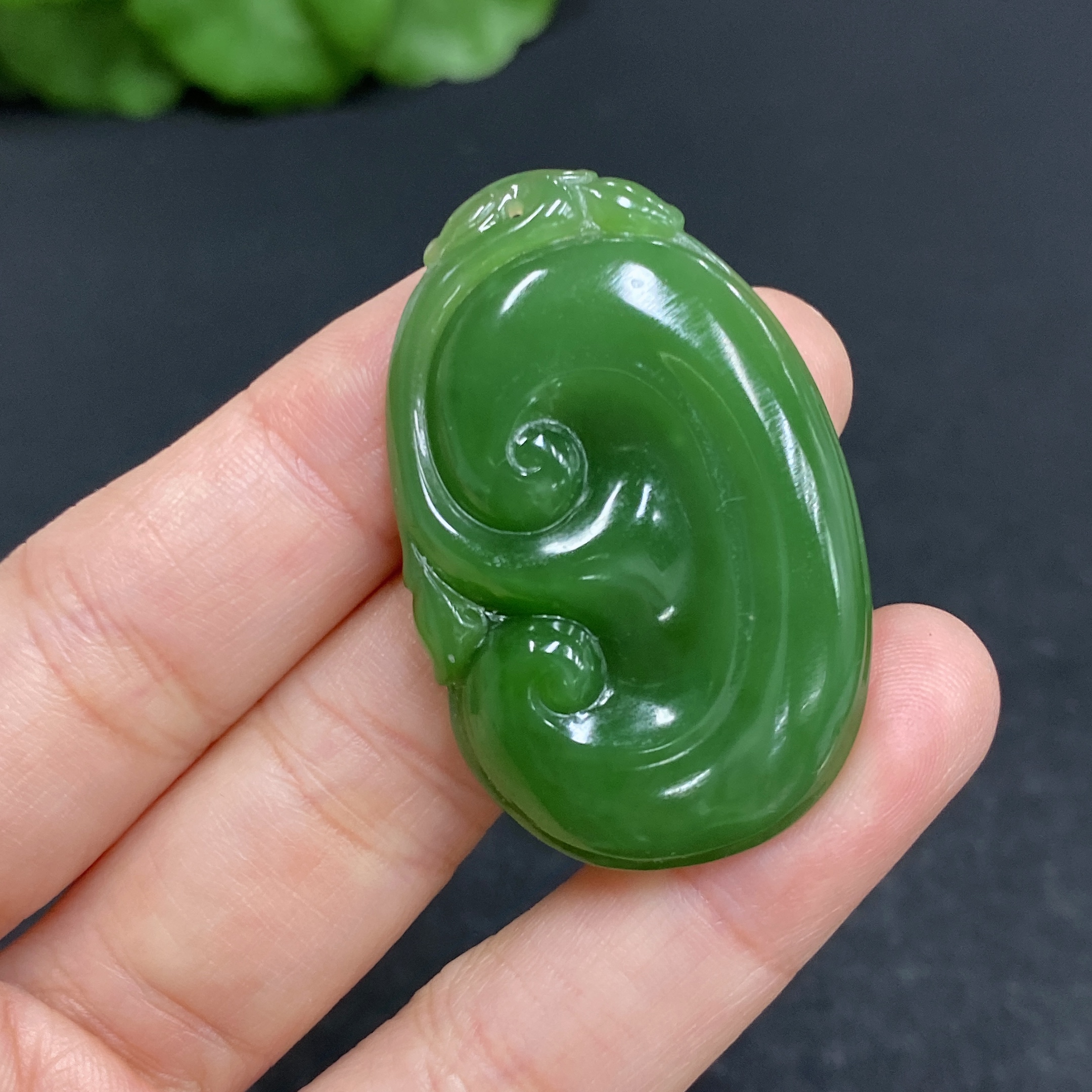 H33903945 Hetian Jade Pendant Ruyi Total Weight Approx.12.3g