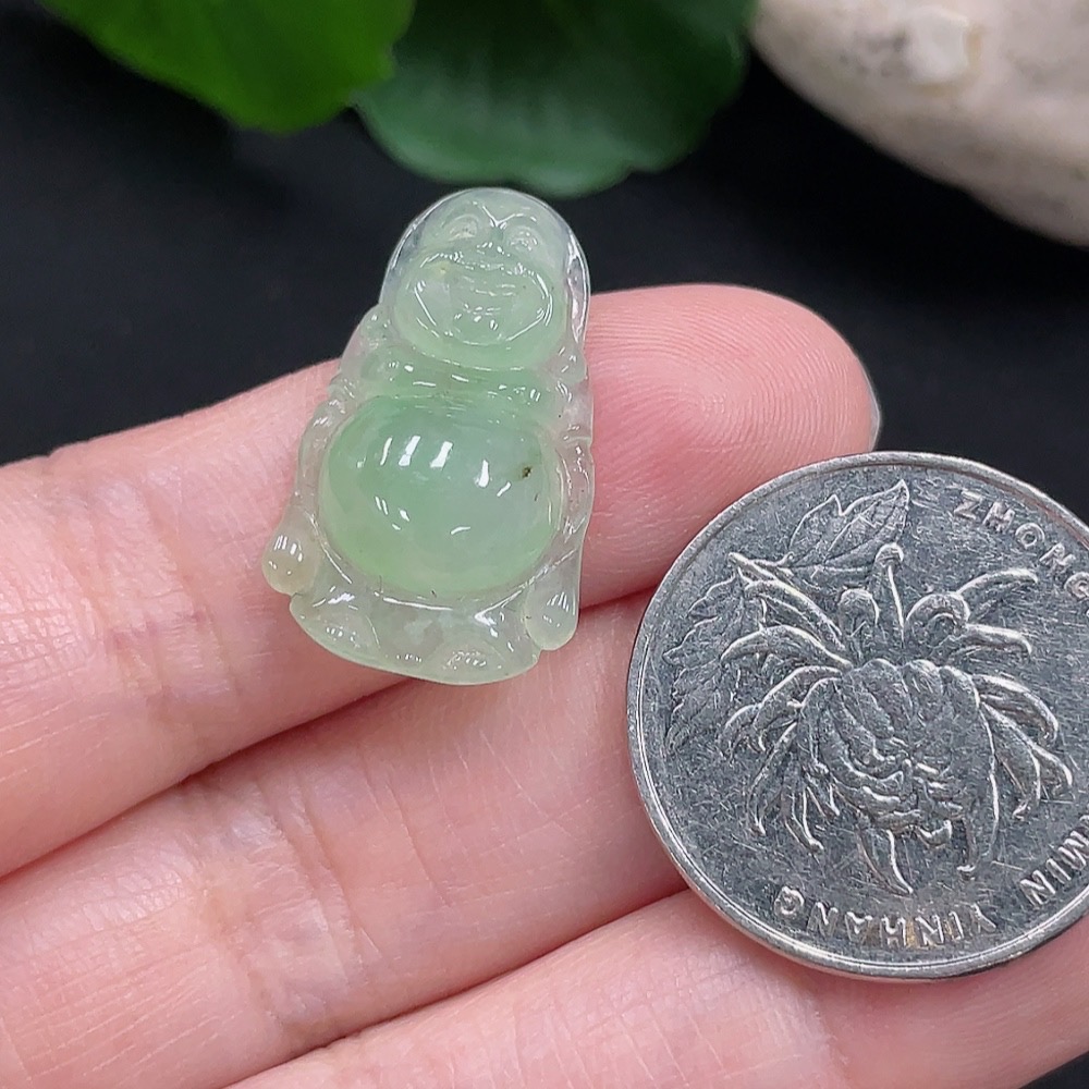 F30459851 Jadeite Standing Buddha Pendant, Total Weight Approximately 2.4g