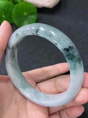 F33887331 Jadeite Round Bracelet, Total Weight Approx. 56.47g, Contains Other Mineral Components, Size 55.8