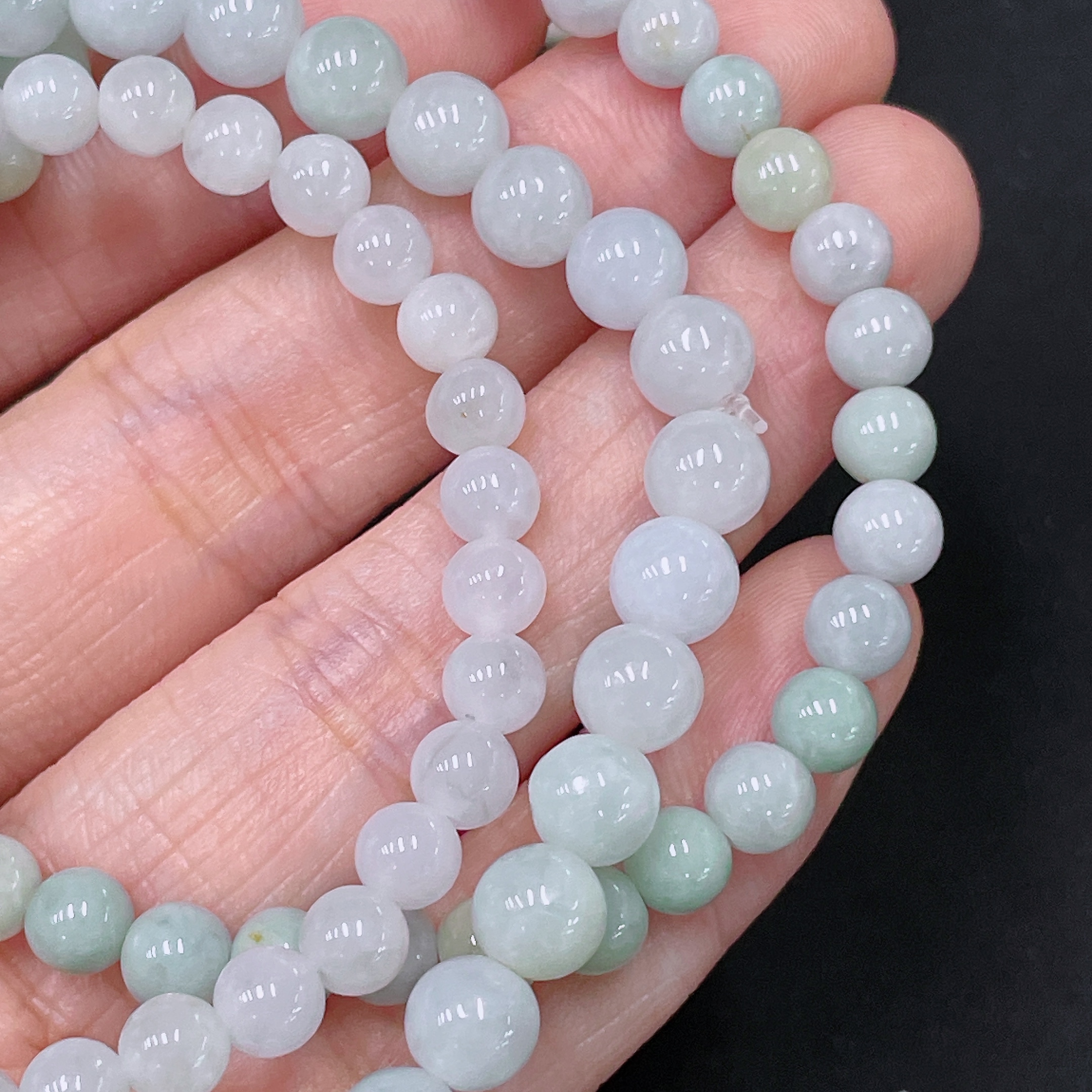 F33894046 Jadeite Bead Necklace Approx. 6.7mm