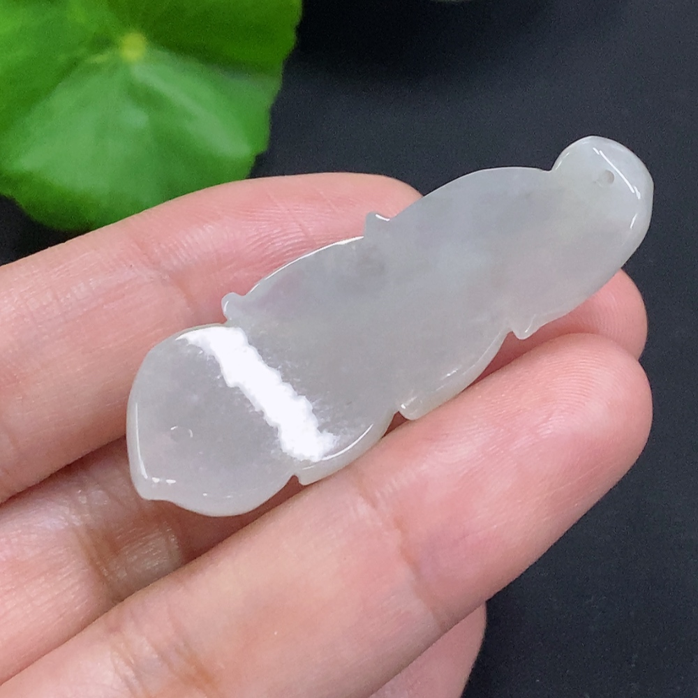 F32701466 Jadeite Leaf Pendant Total Weight Approx. 9g
