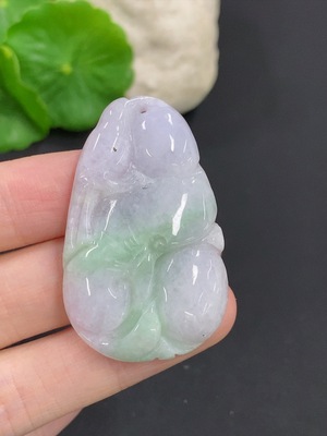F46555607 翡翠如意挂件 货品总重量约19克