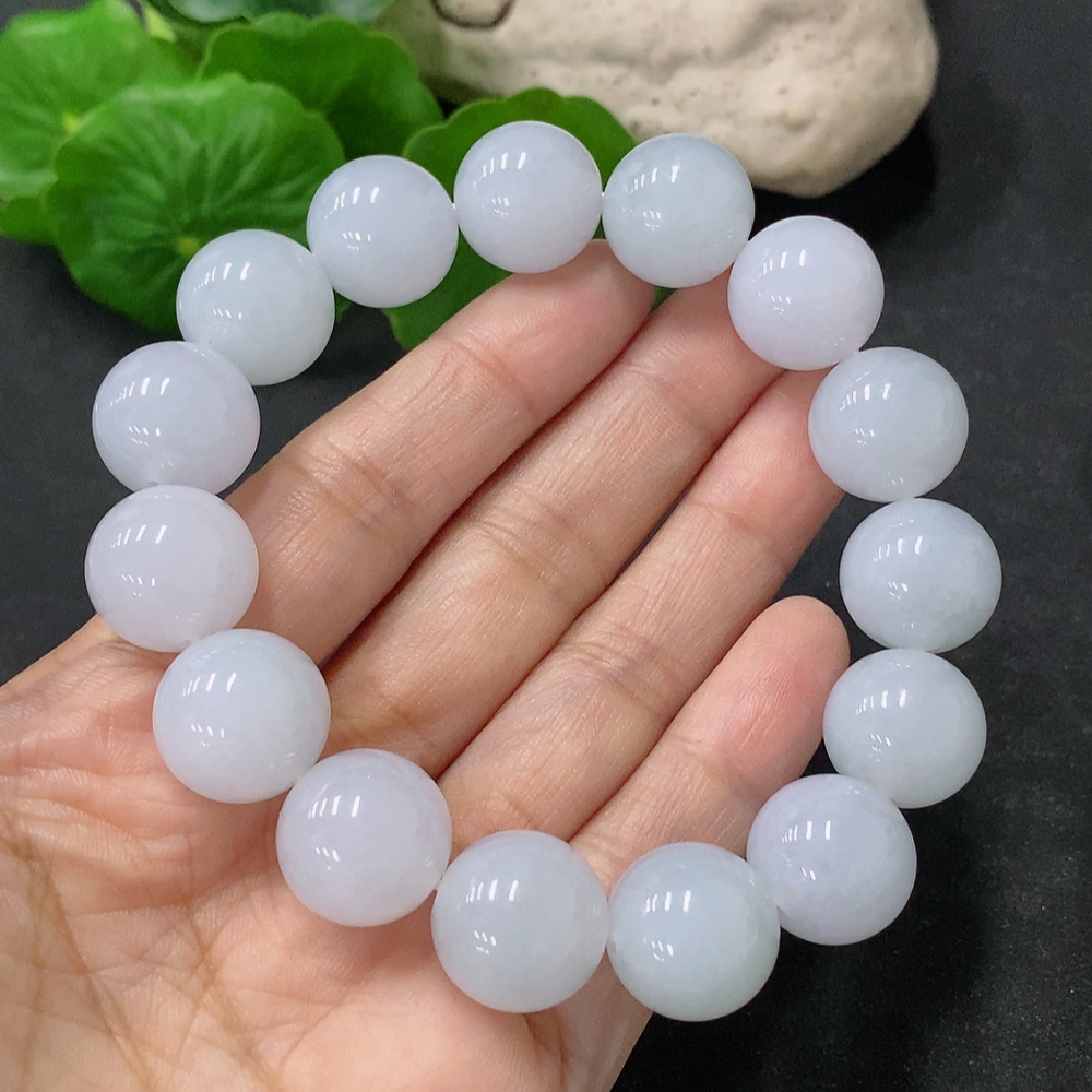 F33888275 Jadeite Bracelet Approx. 14.1mm Beads Total Weight About 72.66g