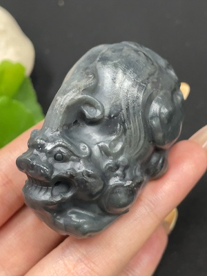H30491120 Hetian Jade Handheld Ornament - Auspicious Beast, Total Weight Approx. 109.6g