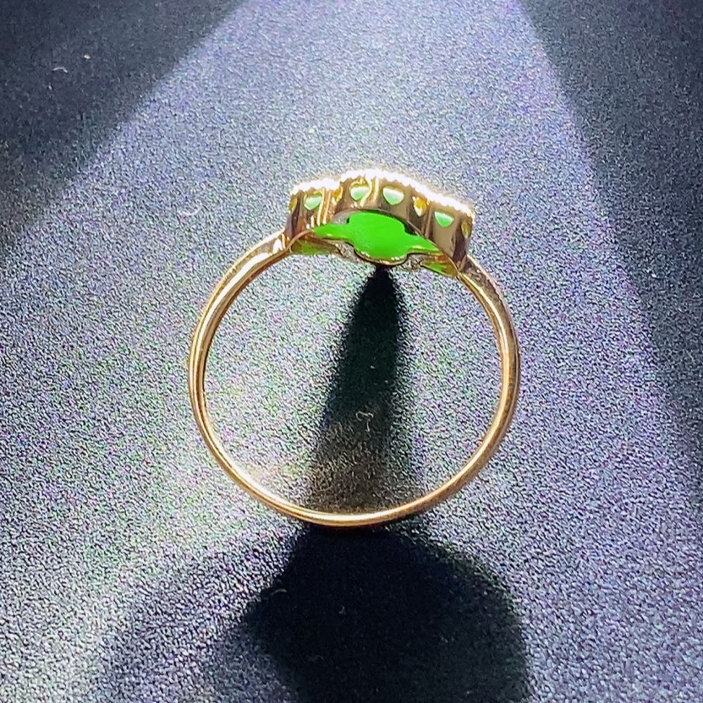F26005485 Jadeite Inlaid Ring 18k Total Weight Approx.1.4g Size12