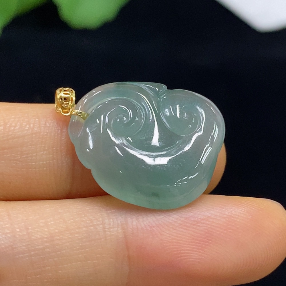 F34074786 Jadeite Ruyi Pendant 18k Total Weight Approx.4.09g