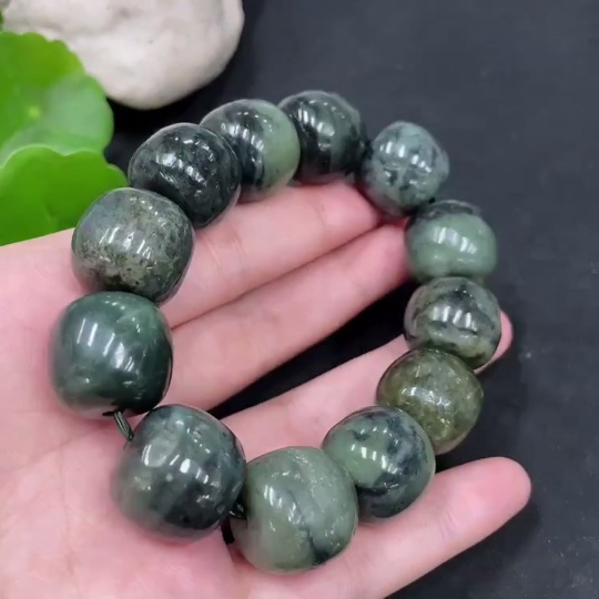 H30538458 Hetian Jade Bracelet Approx.17mm Total Weight Approx.109.3g