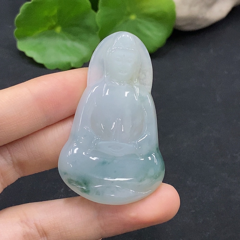 F31603849 Jadeite Guanyin Pendant Total Weight Approx. 18.06g
