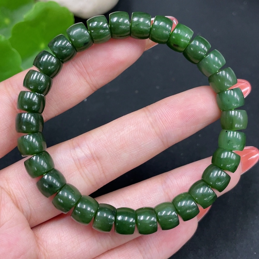 H34027399 Hetian Jade Bracelet Approx. 7.7mm Total Weight About 23.2g