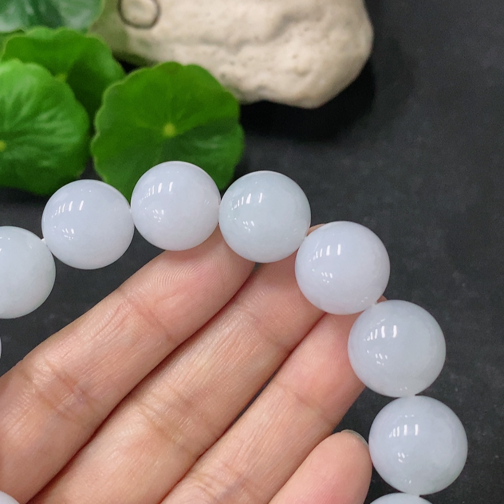 F33888275 Jadeite Bracelet Approx. 14.1mm Beads Total Weight About 72.66g