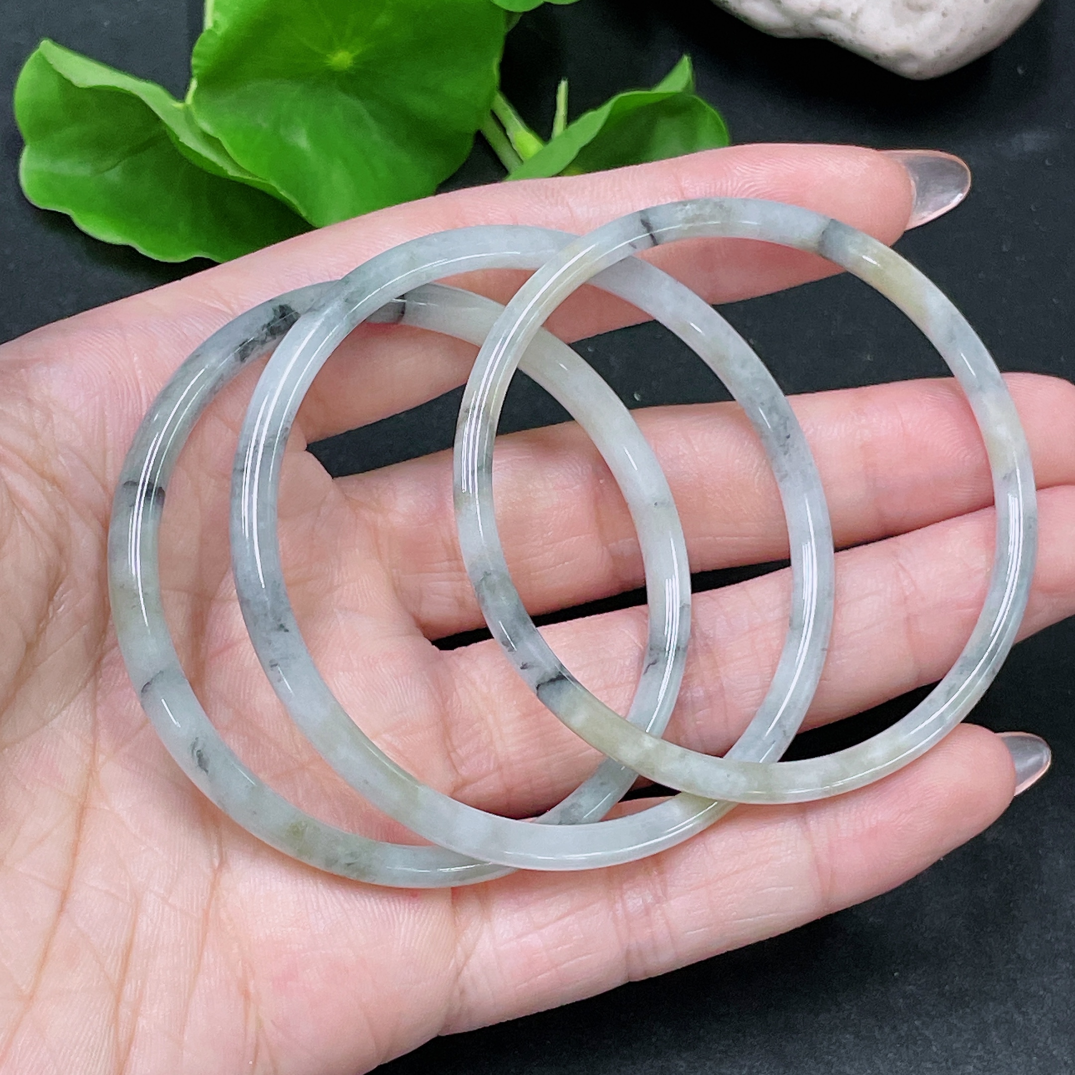F34983474 Jadeite Round Bangle Sell as a Lot Size 50.8/49.3/52.7