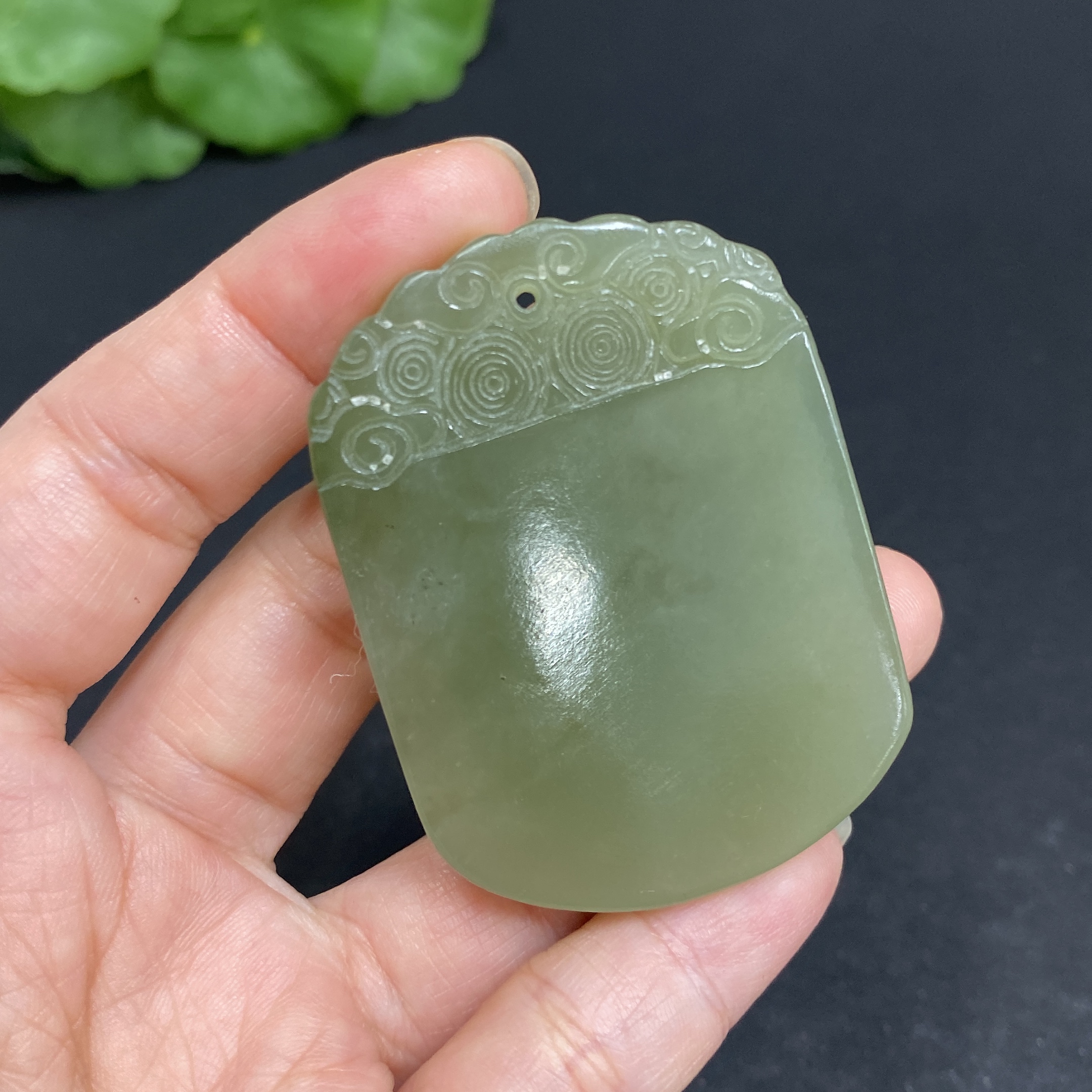 H34037181 Hetian Jade Pendant Antique Plaque Total Weight Approx. 37g