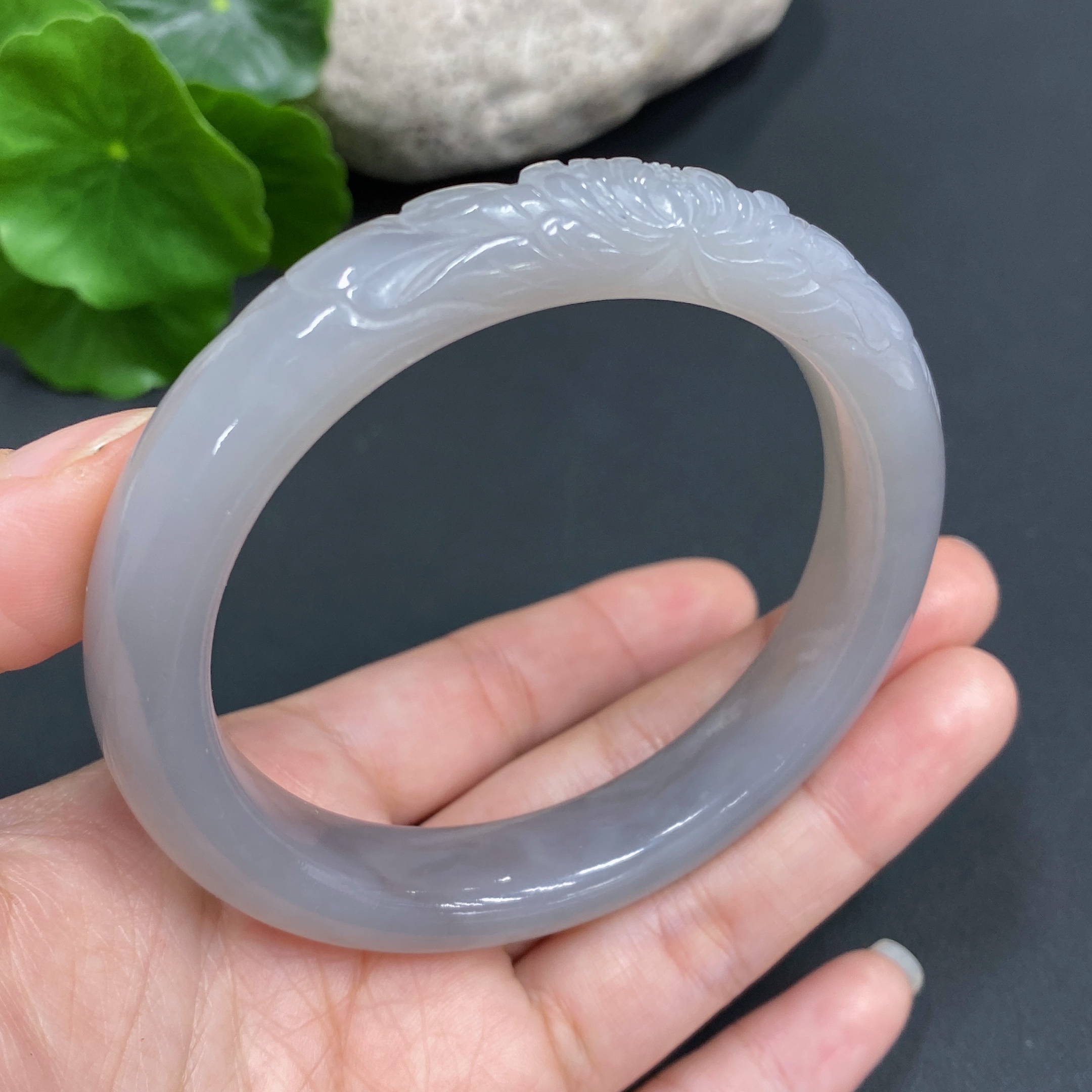 H13477976 Hetian Jade Carved Bracelet  Size 56.8  Total Weight Approx. 51.4g