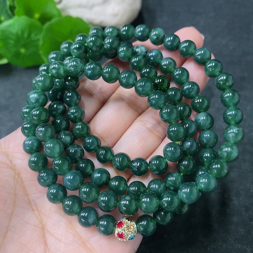 F34998145 Jadeite Bead Necklace Approx. 7mm Total Weight Approx. 59.25g Non-Gold