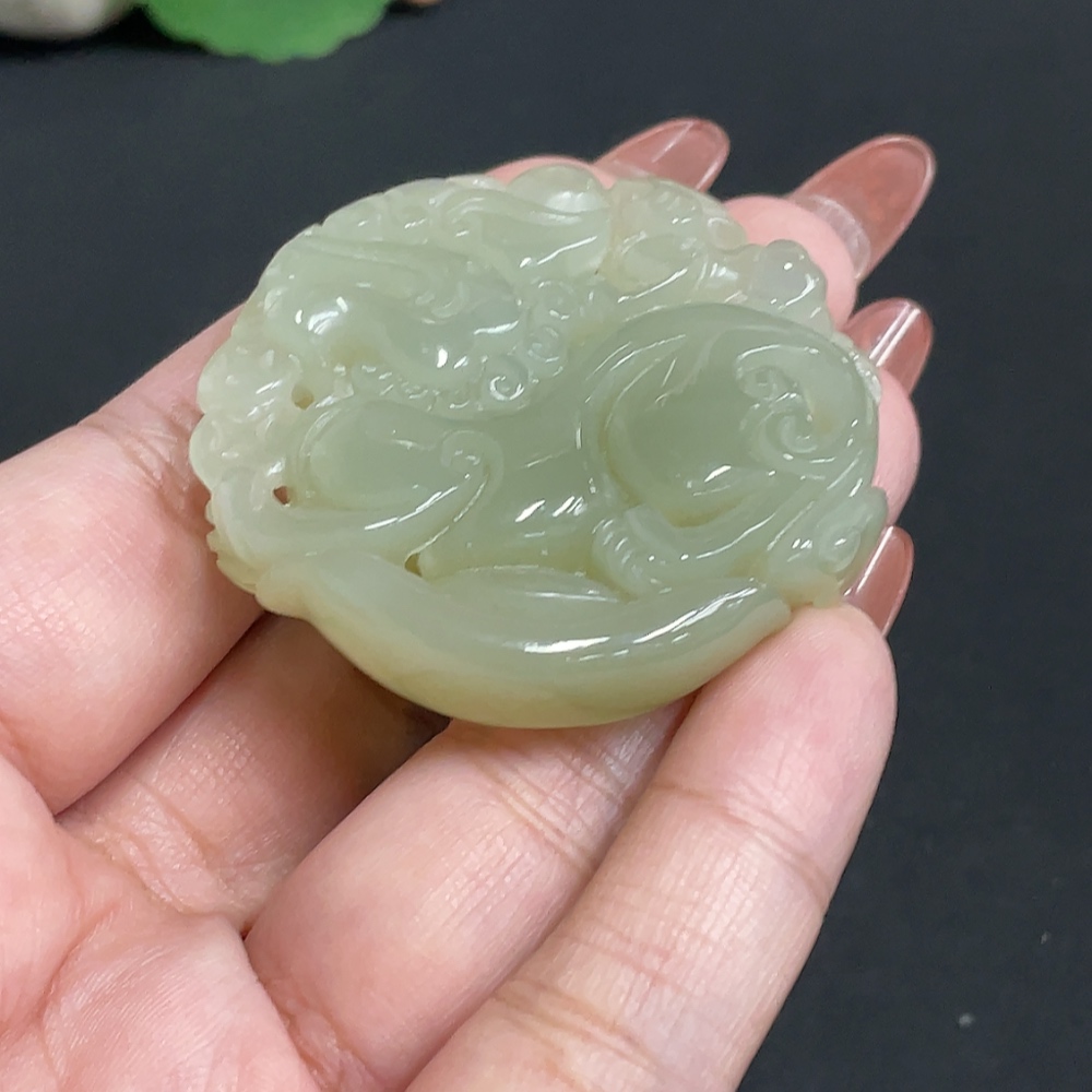 H35101308 Hetian Jade Pendant, Auspicious Beast, Total Weight Approx. 36.3g