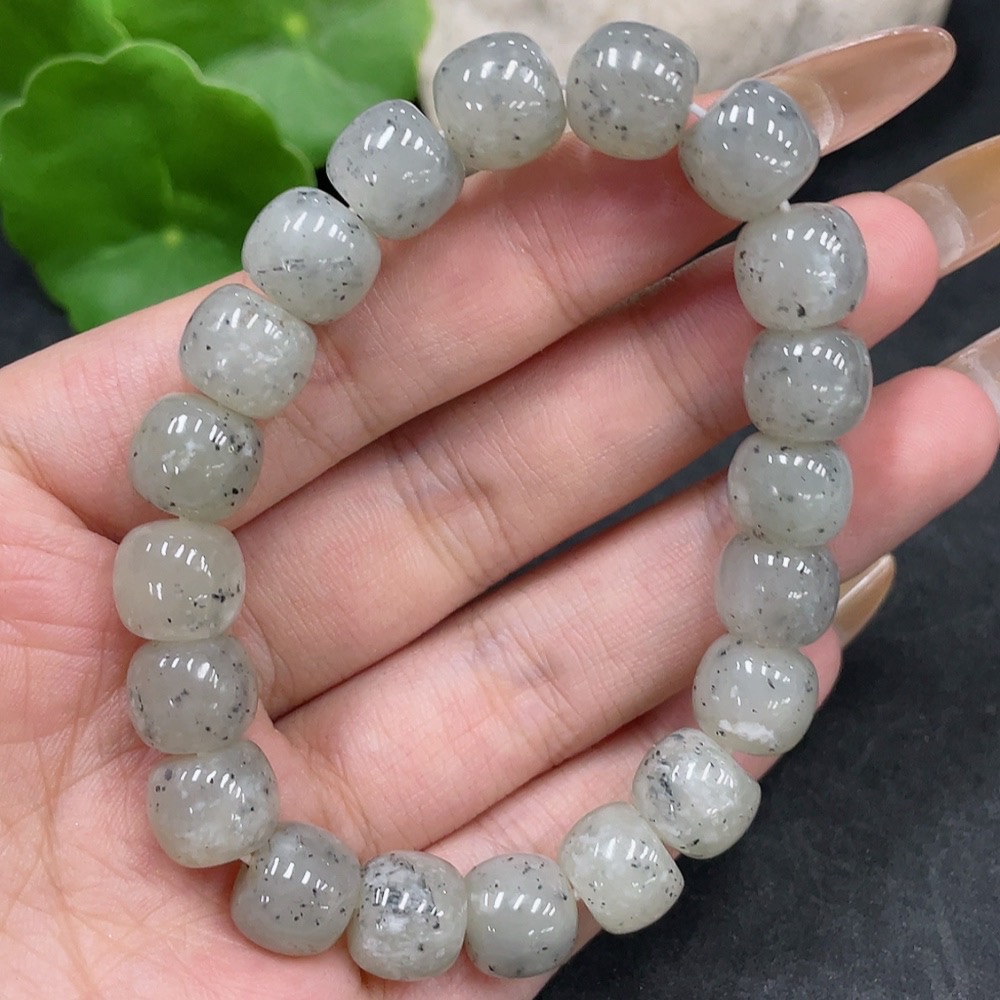 H32796885 Hetian Jade Bracelet, Approx. 10mm Beads, Total Weight Approx. 34.5g