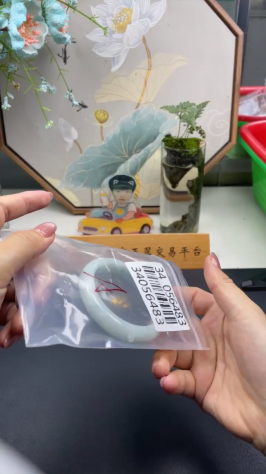 F34056483 Jadeite Round Bangle Size 55.4 Total Weight Approx. 55.36g