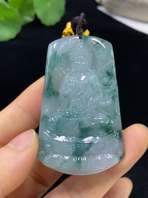 F31599838 Jadeite Guanyin Pendant Total Weight Approx. 34.94g (Including Rope Weight) Non-Gold