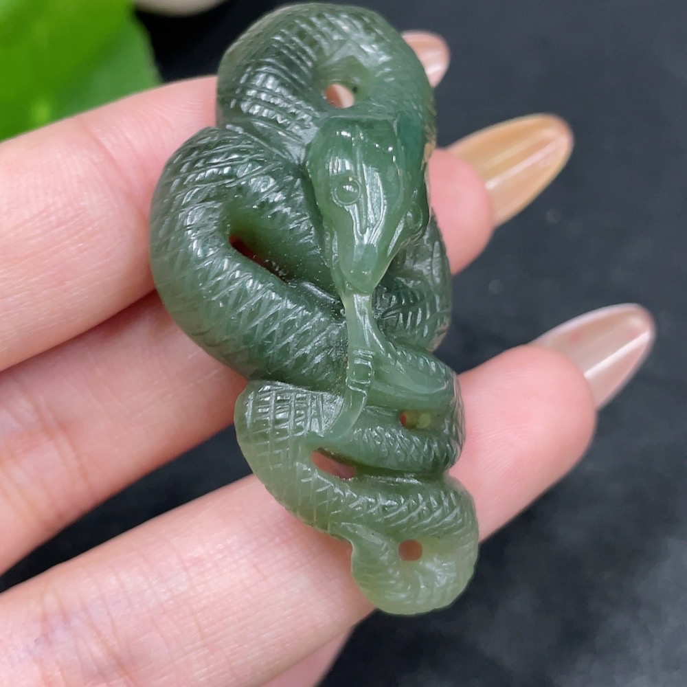 H32704767 Hetian Jade Pendant Snake Total Weight About 16.7g