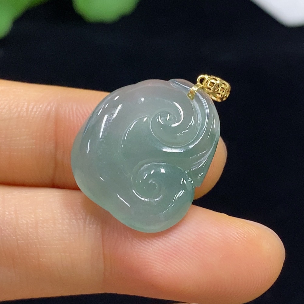 F34074786 Jadeite Ruyi Pendant 18k Total Weight Approx.4.09g