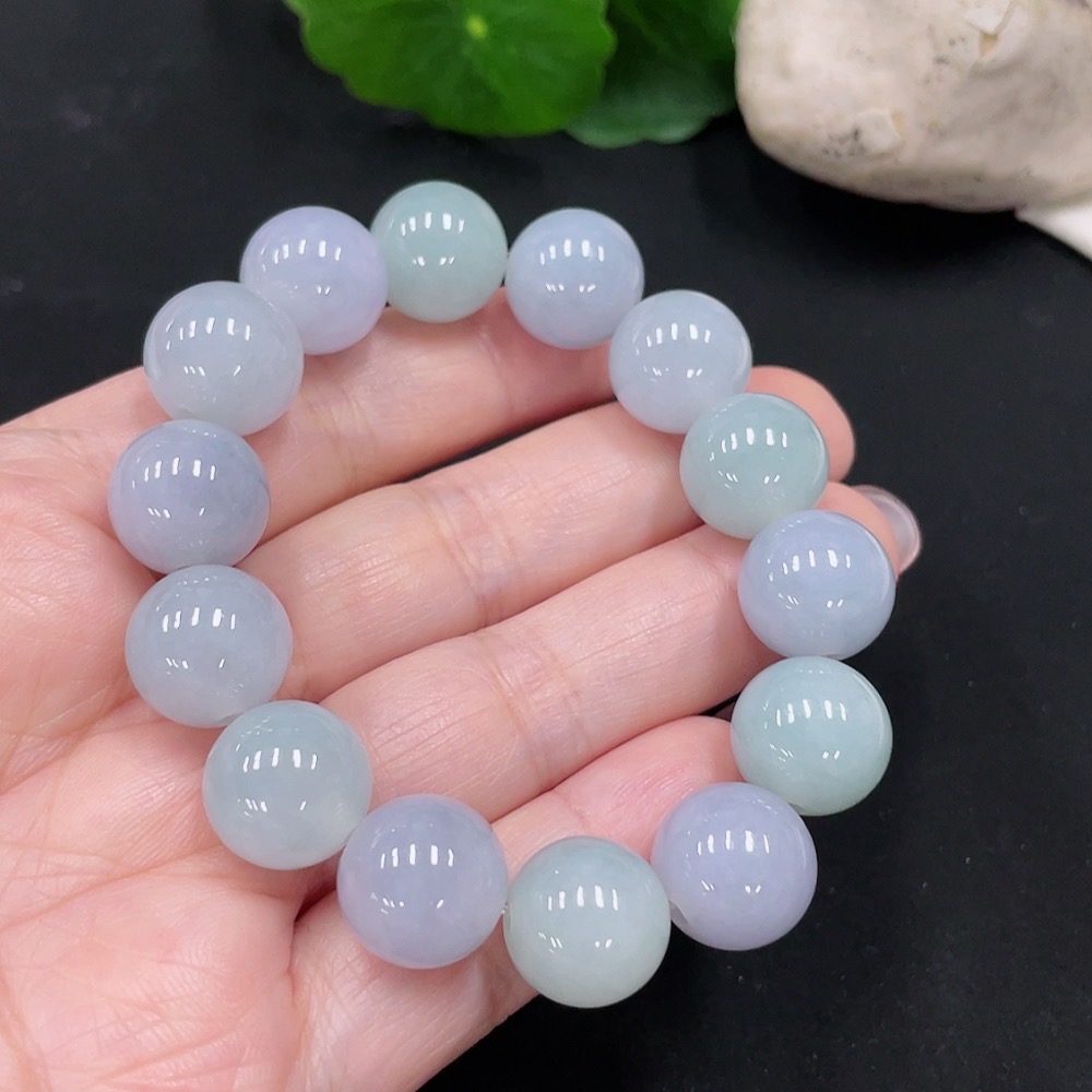 F34967189 Jadeite Bracelet, Approx. 12.8mm Beads, Total Weight Approx. 51.4g