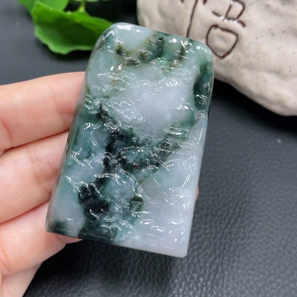 F22527707 Jadeite Pendant Landscape Plaque with Other Mineral Components, Total Weight 34.141g