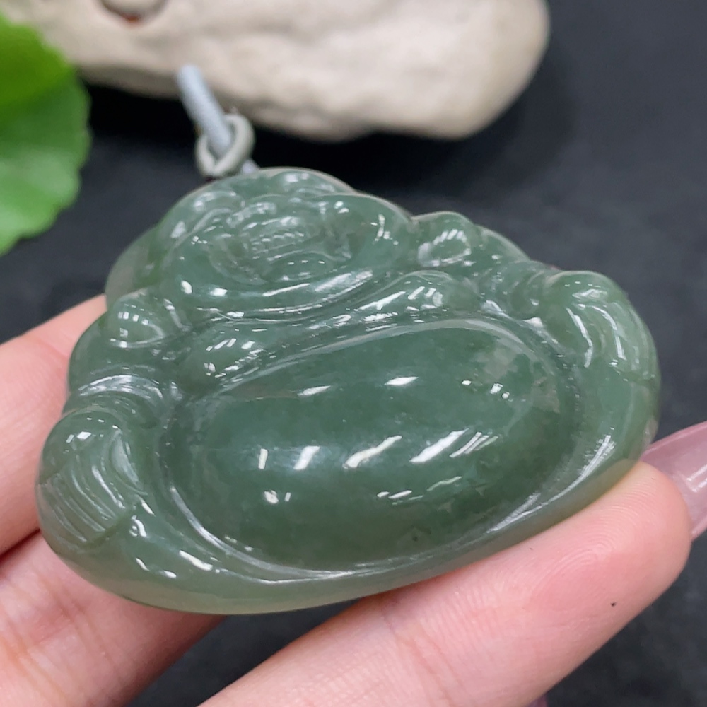H33884946 Hetian Jade Pendant - Buddha Figurine, Total Weight (Including String): 50.8g
