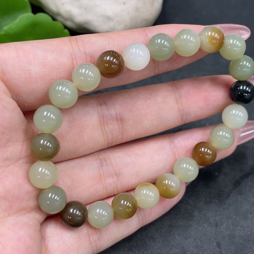 H33924445 Hetian Jade Bracelet Approx. 7.8mm Total Weight Approx. 18.1g