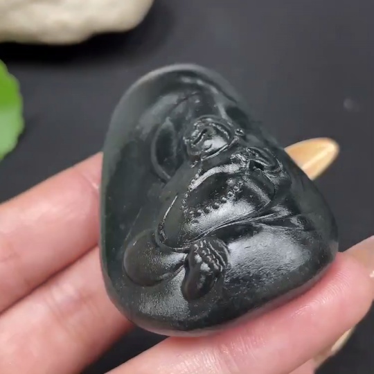 H30491866 Hetian Jade Pendant Buddha Total Weight Approx. 57.3g