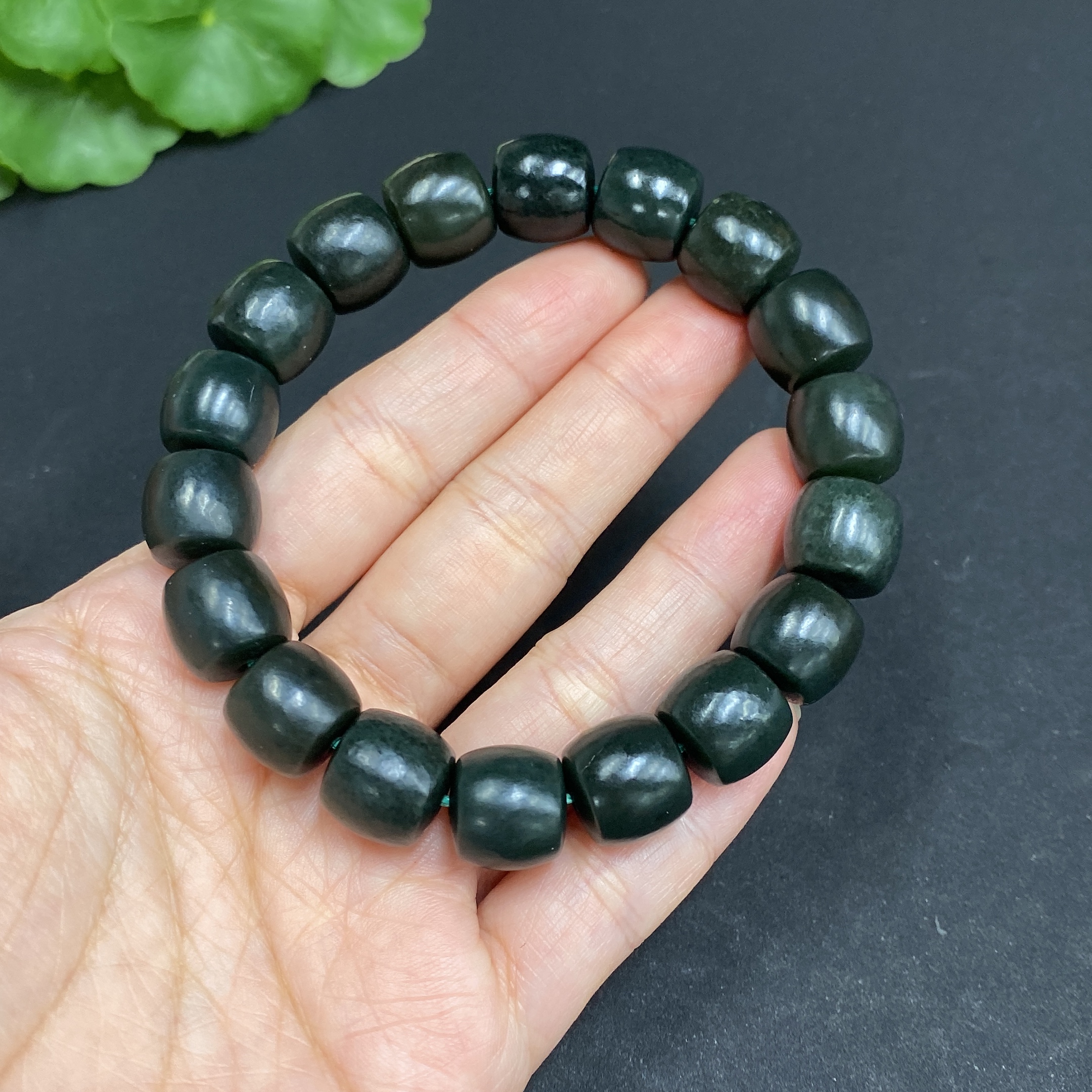 H34969588 Hetian Jade Bracelet Approx.11.8mm Total Weight Approx.54.4g