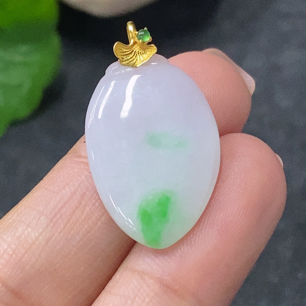 F34030216 Jadeite Pendant Fu Gua 18k No Stamp Surface Gold Content Au75% Total Weight Approx. 2.8g