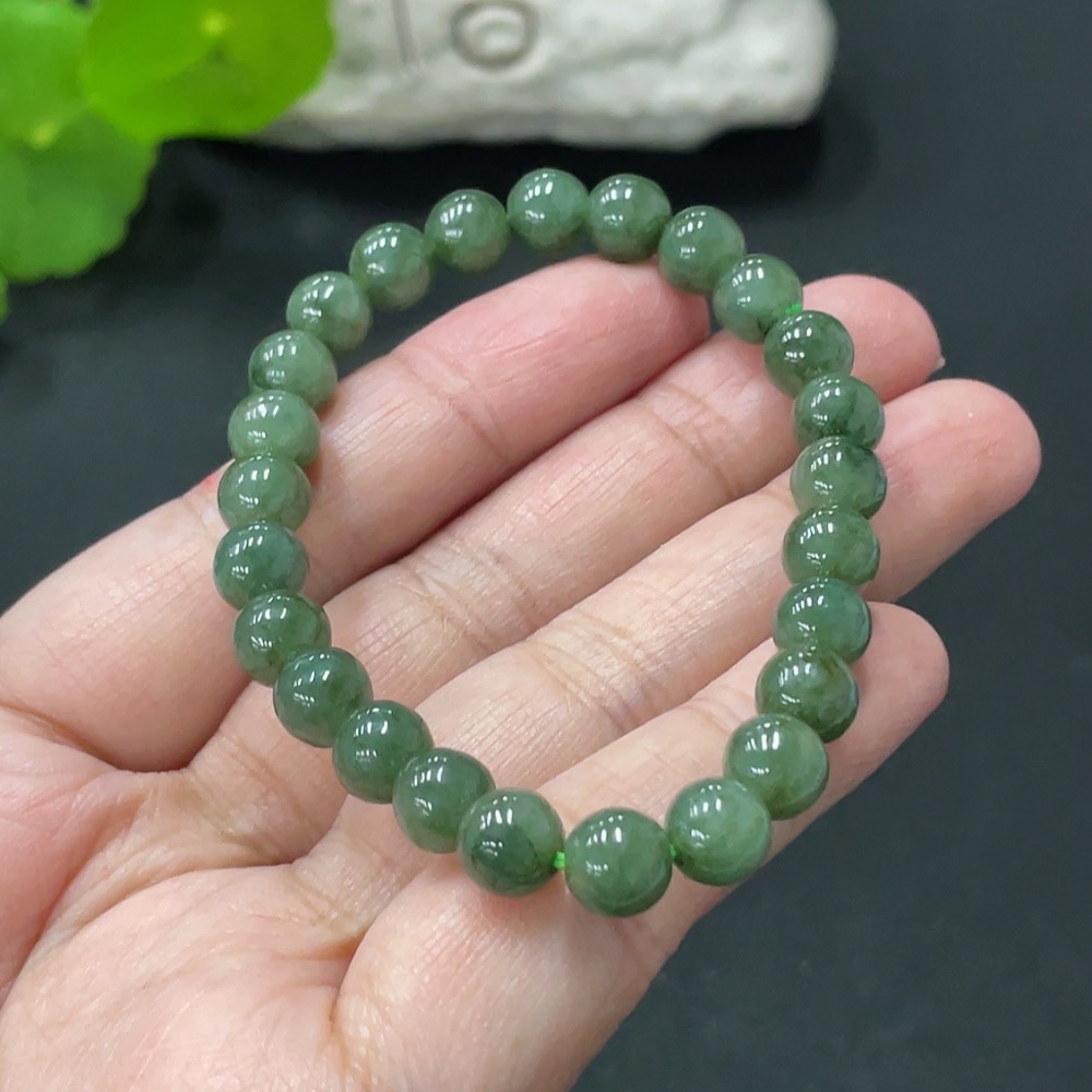 F34058176 Jadeite Beads Bracelet Approx. 7.2mm Total Weight Approx. 15.46g