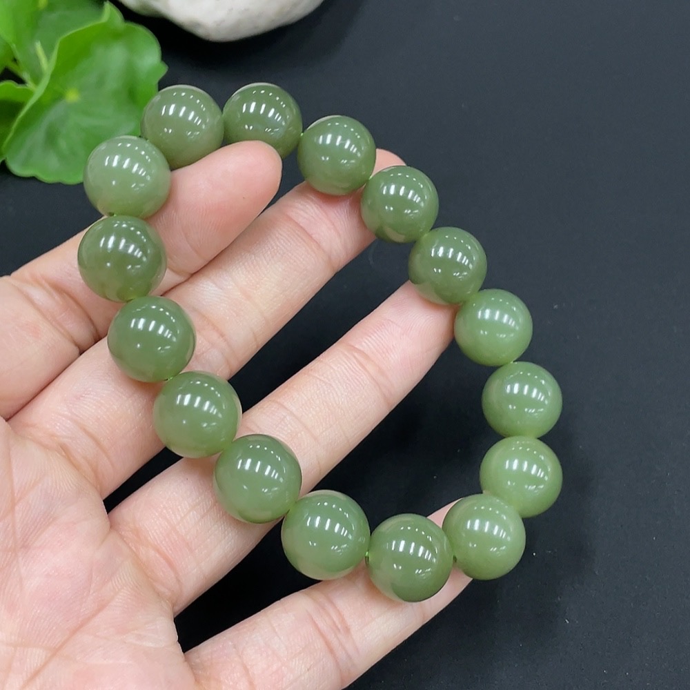 H26977016 Hetian Jade Bracelet, Approx. 11.7mm, Total Weight Approx. 42.8g